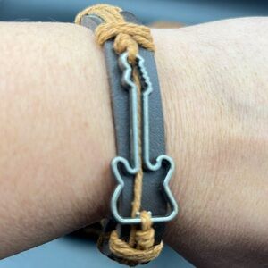 Brown Leather Guitar Bracelet
